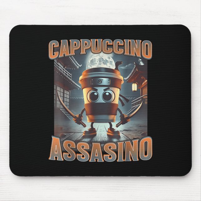 Italienisch Brainrot Cappuccino Inn Mousepad (Vorne)