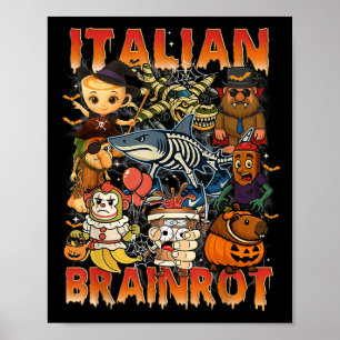 Italienisch Brainrot Meme Italian Brainrot Hallowe Poster