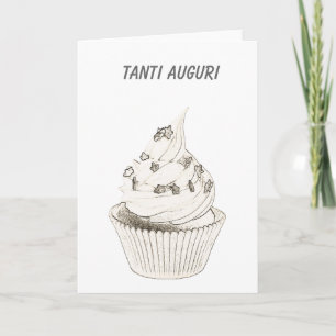 Italienisch Cupcake Birthday / Tanti Auguri Karte