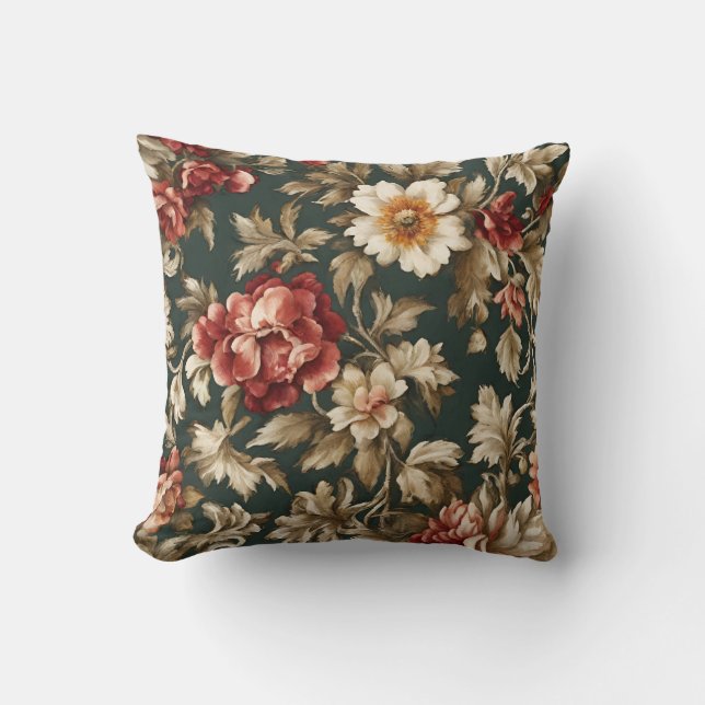 Italienisch Elegant Exquisite Vintage Blätter, Blu Kissen (Vorderseite)