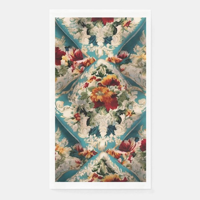 Italienisch Exquisite, delikate Blume mit Grün Serviette (Vorderseite)