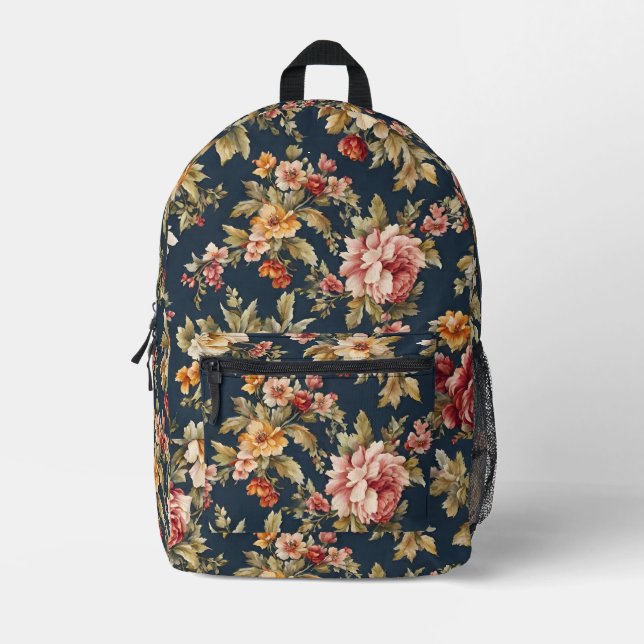 Italienisch Exquisite Schönes Blumenmuster Bedruckter Rucksack (Vorderseite)