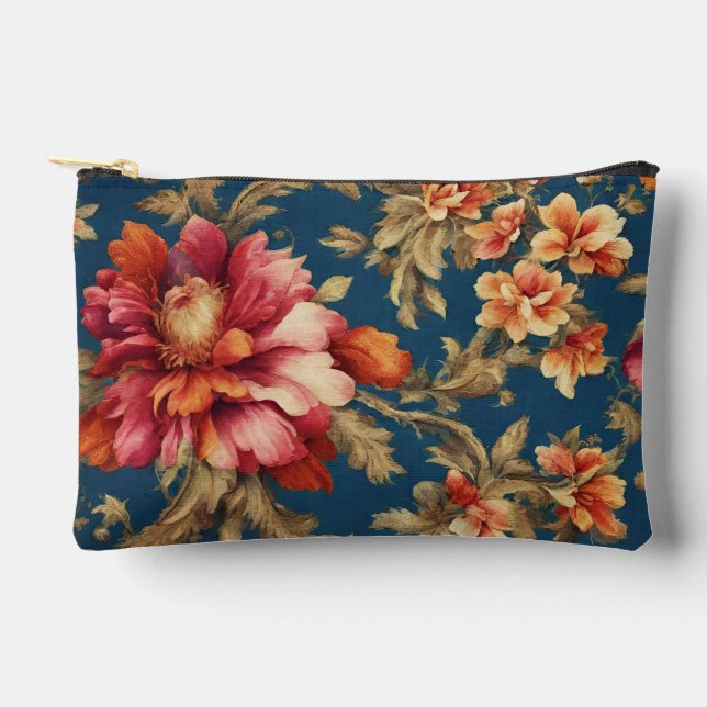 Italienisch Exquisite Vintag Grande Blume Zubehörtasche (Vorderseite)