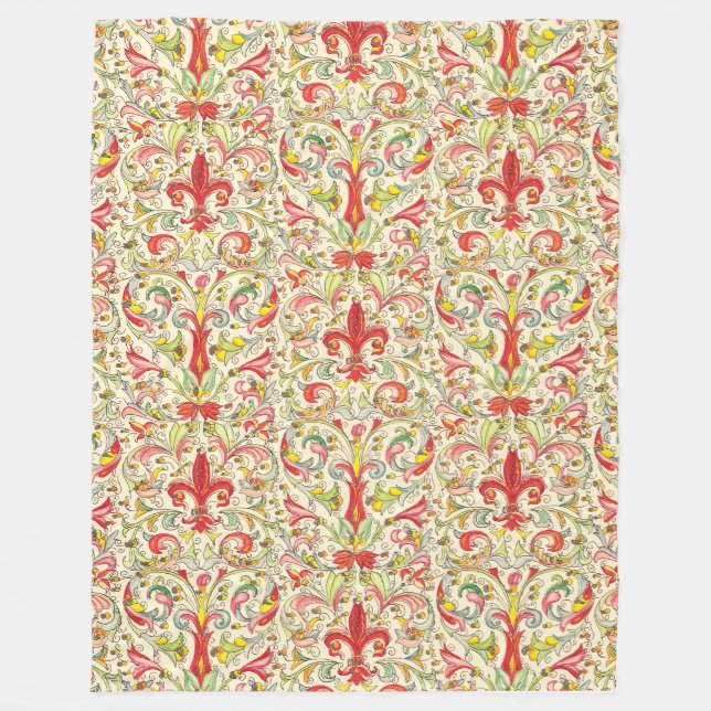 Italienisch Florentine Lilie Pattern Fleecedecke (Vorderseite)