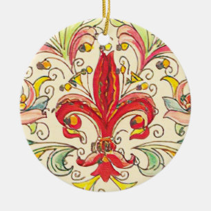 Italienisch Florentine Lilie Pattern Keramik Ornament