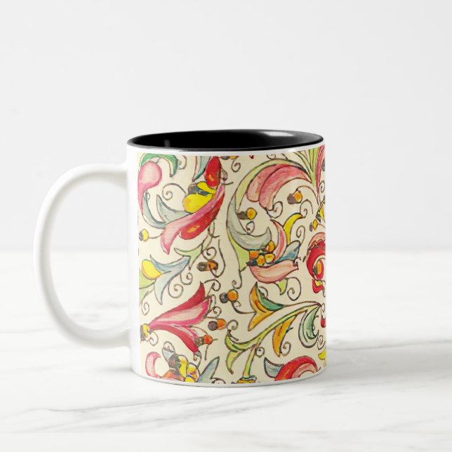 Italienisch Florentine Lilie Pattern Zweifarbige Tasse (Links)
