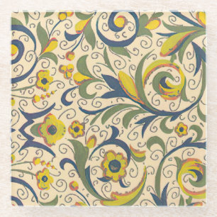 Italienisch Florentiner Schnörkel Muster Glasuntersetzer