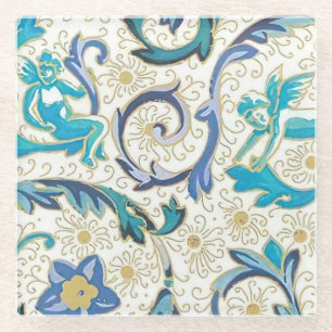 Italienisch Florentiner Schnörkel Muster Glasuntersetzer