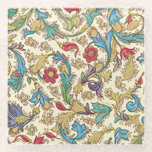 Italienisch Florentiner Schnörkel Muster Glasuntersetzer