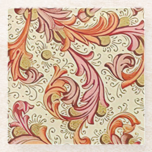 Italienisch Florentiner Schnörkel Muster Glasuntersetzer