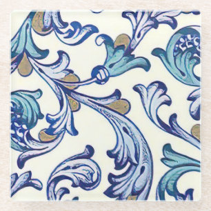 Italienisch Florentiner Schnörkel Muster Glasuntersetzer