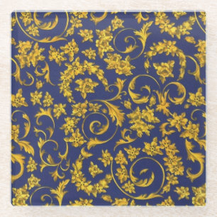 Italienisch Florentiner Schnörkel Muster Glasuntersetzer