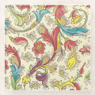 Italienisch Florentiner Schnörkel Muster Glasuntersetzer