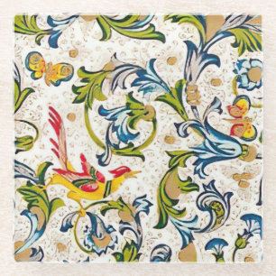 Italienisch Florentiner Schnörkel Muster Glasuntersetzer