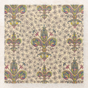 Italienisch Florentiner Schnörkel Muster Glasuntersetzer