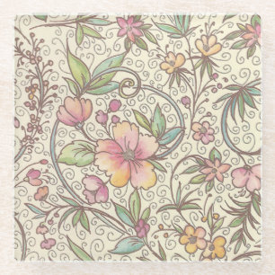 Italienisch Florentiner Schnörkel Muster Glasuntersetzer