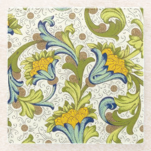 Italienisch Florentiner Schnörkel Muster Glasuntersetzer