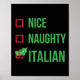 Italienisch Funny Italy Pajama Weihnachten Poster