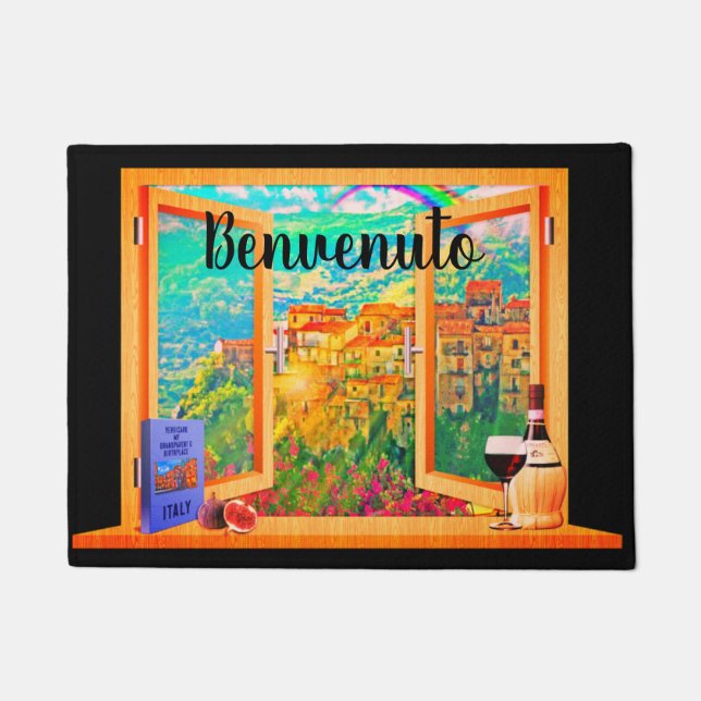 Italienisch für Willkommen bei Doormat Fußmatte (Vorderseite)