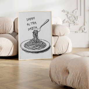 Italienisch geben Sie mir mehr Pasta Trendy Retro Poster