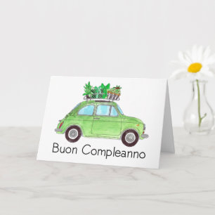 Italienisch Geburtstag Retro Fiat 500 Karte