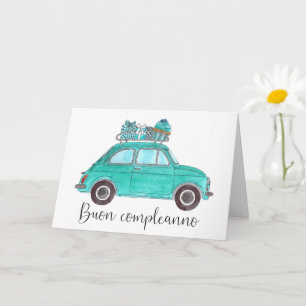 Italienisch Geburtstag Retro Fiat 500 Karte