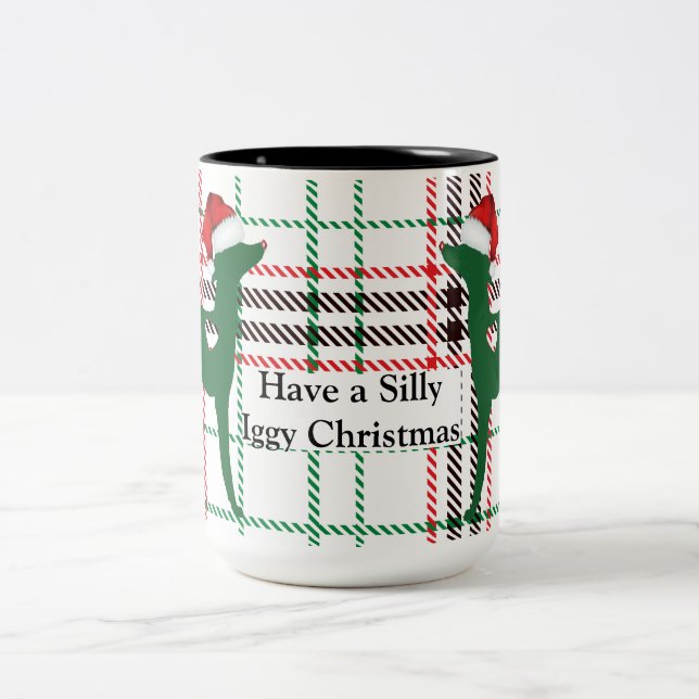 Italienisch Greyhound Christmas Tasse, santa iggy Zweifarbige Tasse (Mittel)