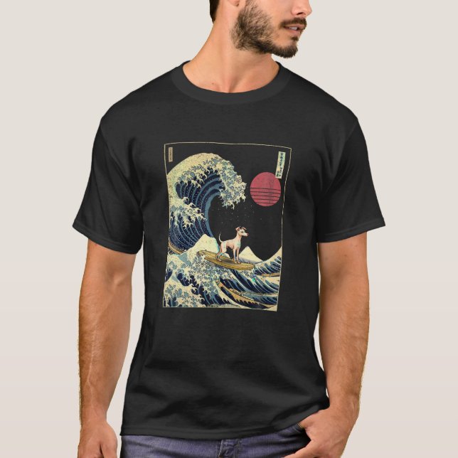 Italienisch Greyhound Japanisch Kanagawa Wave Funn T-Shirt (Vorderseite)