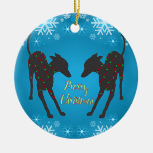 Italienisch Greyhound Keramik Ornament