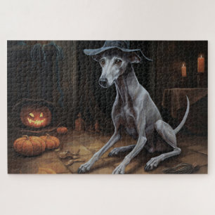 Italienisch Greyhound Pumpkins Halloween Beängstig Puzzle