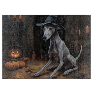 Italienisch Greyhound Pumpkins Halloween Beängstig Schneidebrett