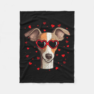 Italienisch Greyhound Valentine Herz Niedlich Hund Fleecedecke