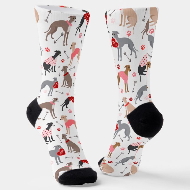 Italienisch Greyhound Valentine Socken (Gewinkelt)