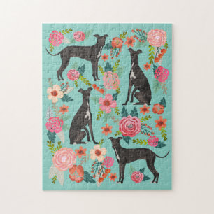 Italienisch Greyhound Vintag Florals Puzzle