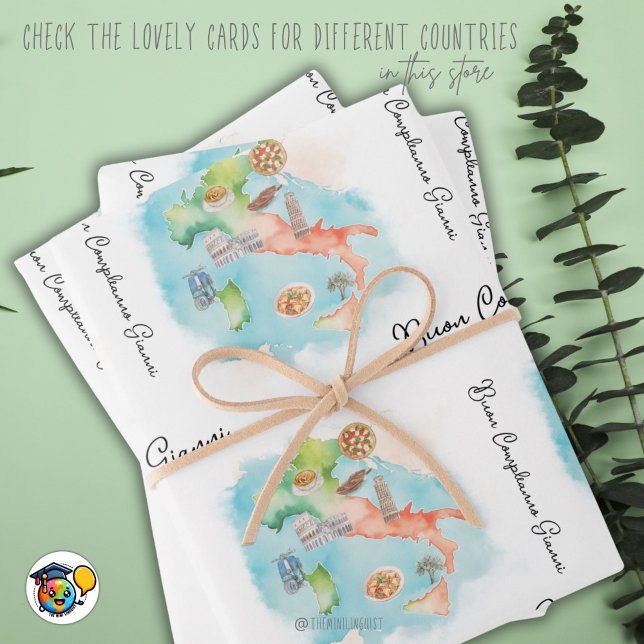 Italienisch Happy Birthday, Buon Compleanno paper, Geschenkpapier Set (Von Creator hochgeladen)