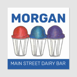 Italienisch Ices Sno Cone Shaved Ice Piragua Namensschild