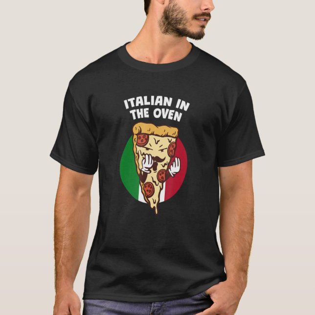 Italienisch im Oven Pregnancy Announcement Spaß T-Shirt (Vorderseite)