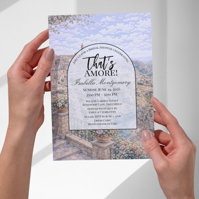 Italienisch inspirierte Hochzeitsfeier im Zeichen  Einladung (Matera Italian Themed Bridal Shower Invitations
)