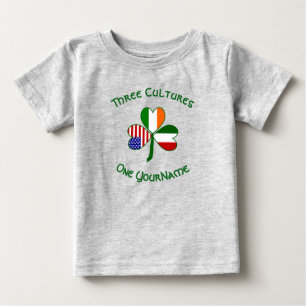 Italienisch Irisch Amerikanische Flaggen Kleeblatt Baby T-shirt
