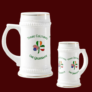 Italienisch Irisch Amerikanisches Kleeblatt Person Bierglas