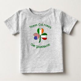 Italienisch Irish American Flags Kleeblatt Ihr Nam Baby T-shirt