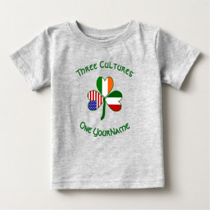 Italienisch Irish American Flags Kleeblatt Ihr Nam Baby T-shirt