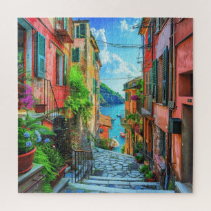 Italienisch-italienische Seepromenade Cinque Terre Puzzle