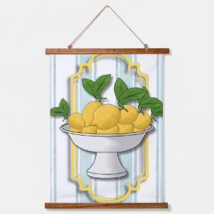 Italienisch Lemon Bowl Kitchen Print   Küste Wandteppich Mit Holzrahmen