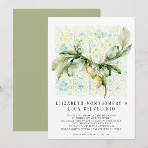 Italienisch Lemon Grove Boho Botanical Wedding Einladung
