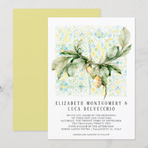 Italienisch Lemon Grove Boho Botanical Wedding Einladung