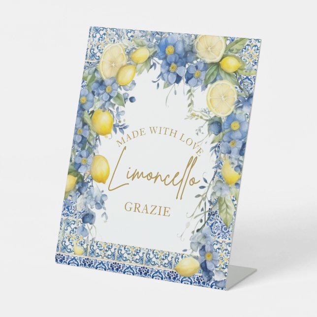 Italienisch Lemon Tiles Italien Brautparty Limonce Sockelschild (Vorderseite)