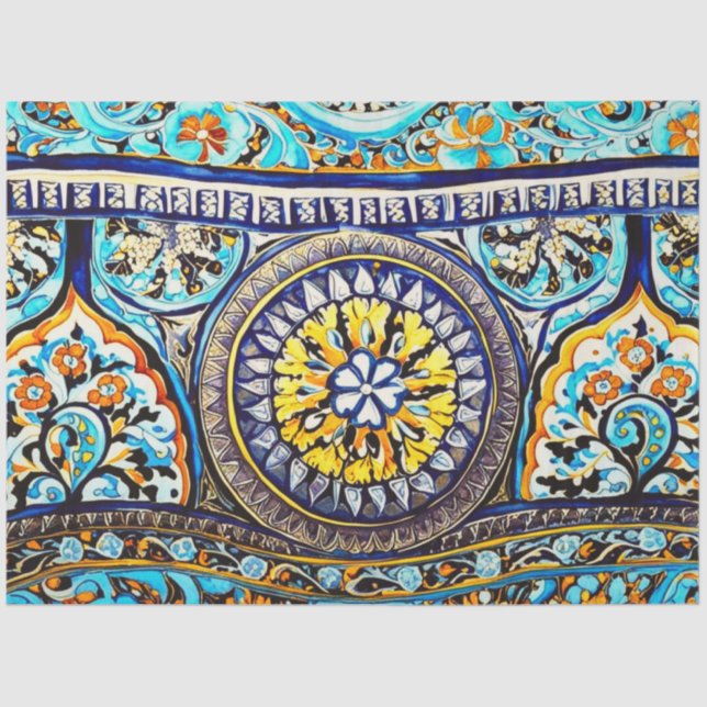 Italienisch Majolica Floral Decoupage Seidenpapier (Vorderseite)