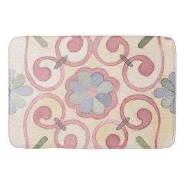 Italienisch Majolica Pink Flora Aquarell Badematte