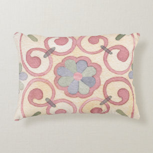 Italienisch Majolica Pink Flora Aquarell Dekokissen